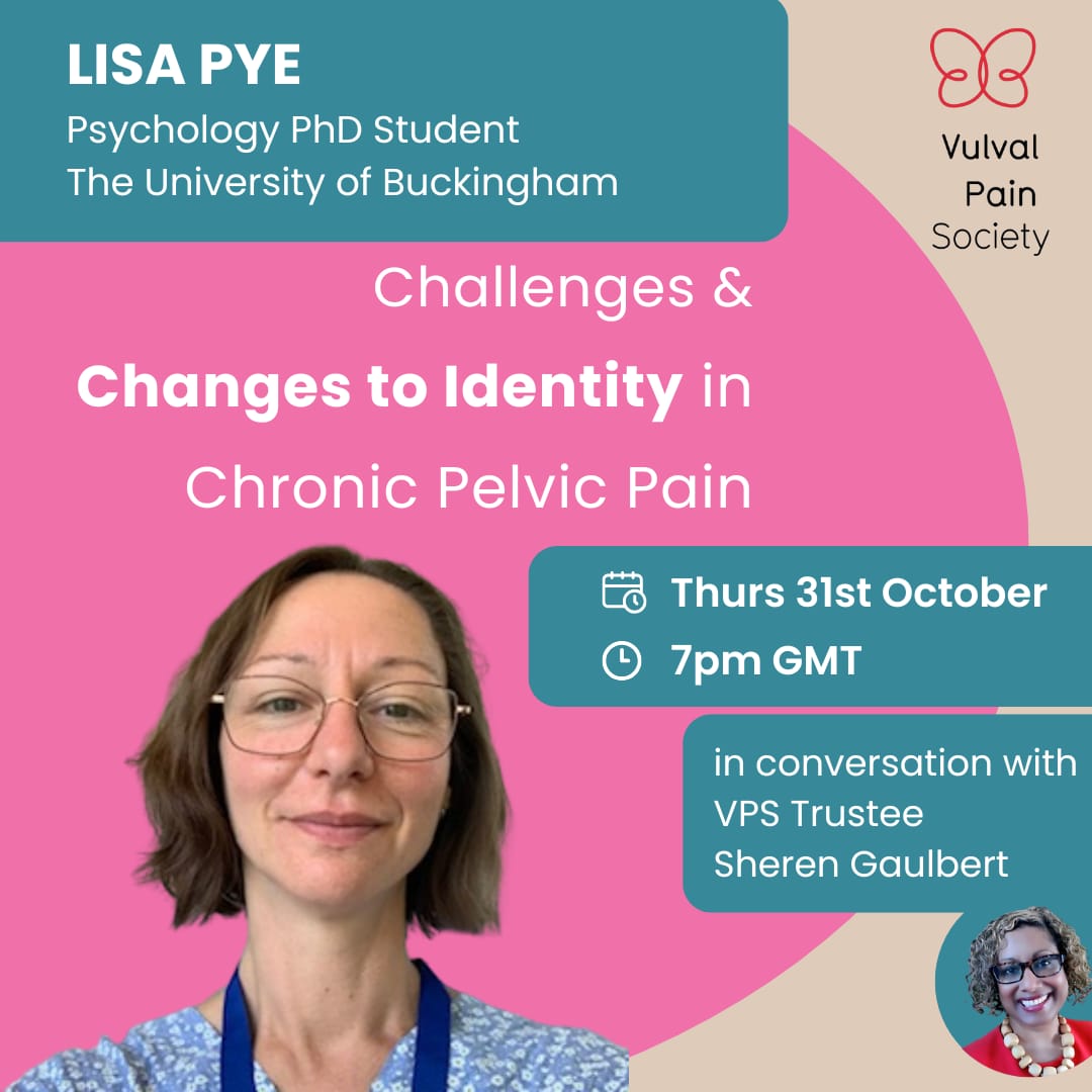 Join the VPS for a livestream: 'Challenges and Changes to Identity in Chronic Pelvic Pain', 31 October 2024, 7.00pm GMT